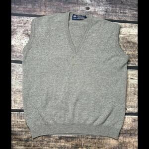 VTG Macy's Mens Store Australian Geelong Lambswool Sweater Vest Size Large